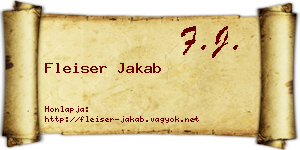 Fleiser Jakab névjegykártya